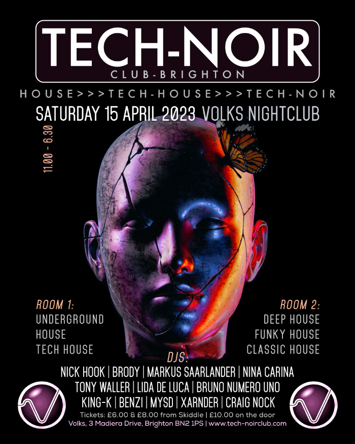 Tech-noir Club at Volks, in Brighton - 15 April 2023.